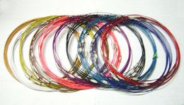 stainless steel wire necklace cord Canada - 100pcs lot Mix Color 18inch Stainless Steel Necklace Cord Wire For DIY Craft Jewelry Findings Components W7
