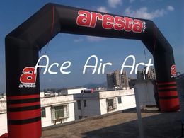 Customizable Black Red Inflatable Two Foot Arches With Free Blowers For Race Start And Finish Line On Sale