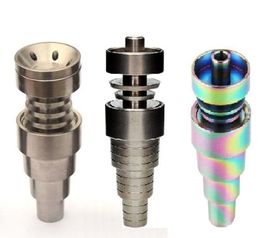 Universal 6 in 1 GR2 Titanium Nail Domeless 10/14/18mm Male & Female Dab Wax BHO