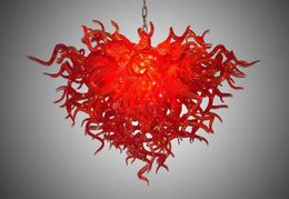 Pendant Lamps Home Lighting Fixture Modern LED Chandeliers Pendant-Lamp Energy Saving Light Source Style Hand Blown Glass Red Chandelier
