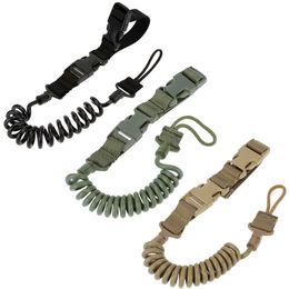 Gun Lanyard Tactical Pistol Spring Lanyard Sling Outdoor Sports Army Hunting Shooting Paintball Gear Airsoft Strap NO12-015