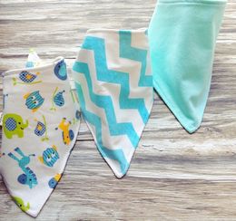 3pc/set Baby cotton Bibs burp Cloths Newborn double layer girls boys Waterproof Triangle Saliva Towel animal owl watermelon style bib YE010