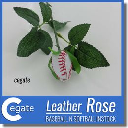 Long Stem Softball Rose - Gifts - COLLECTIBLES