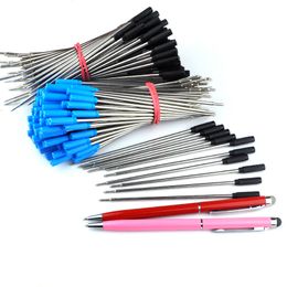 Wholesale- 5000pcs Wholesale 0.7mm Black,Blue Ink Metal Ball Pen refill 115mm Long Pen Refill office supplies for Slim 2 in 1 stylus pen