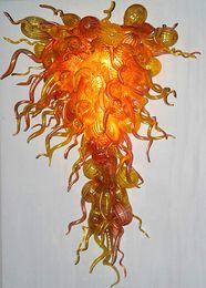 Orange Customise Blown Glass Chandeliers and Pendant Lamps LED Lights Chandelier for Hotel Large Lobby Stair Decor