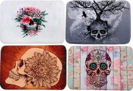 Type-2 40*60cm Skull Bath Mats Anti-Slip Rugs Coral Fleece Carpet For For Bathroom Bedroom Doormat Online