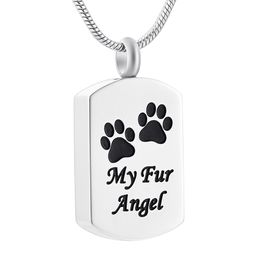 Dog Remembrance Stainless Steel Jewelry Cremation Urn Necklace Funeral Casket ashes Holder Pendant For Pets Free Shiipping