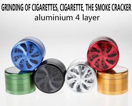 4 layers Dia 63mm Aluminium Flower Grinder Smoking Metal Clear Window Herbal Herb Tobacco Hand Cigar Magnetic Abrader Crusher