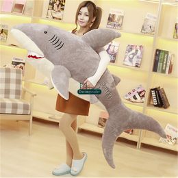 Dorimytrader 180cm Huge Soft Animals Shark Plush Toys Stuffed Fluffy Sea Animal Bite Sharks 71'' Kids Play Doll Lover Gift DY60388