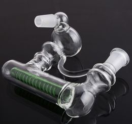 Green Angled Joint Lacunaris Inline Ashcatcher Hookahs in 14mm or 18mm for Glass bongs Smoking bubbler Ash Catcher