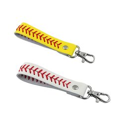 For softball keychain new arrival 5pcs baseball keychain,fastpitch softball accessories baseball seam keychains