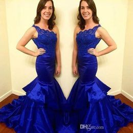 Sexy Royal Blue One Shoulder Prom Dress South Long Lace Sweep Train Formal Evening Party Gown Custom Made Plus Size