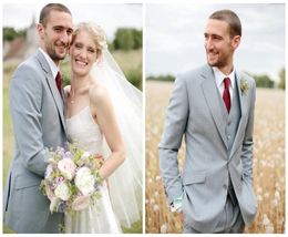 Men Suit notch lapel Formal Fashion suits latest design High Quality men's wedding groom suits tuxedos (Jacket+Pants+vest)