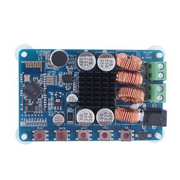 Freeshipping Amplifier TPA3116 Wireless Digital Bluetooth 4.0 25W+25W Audio Receiver Amplifier Board With Mic