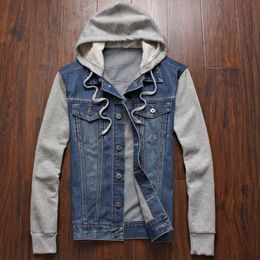 denim hoodie jacket men's