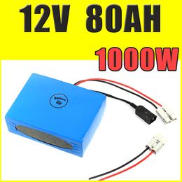 12 V 80AH lityum pil süper güç elektrikli bisiklet akü 12.6 V lityum iyon pil paketi + şarj + BMS, Ücretsiz gümrük vergisi