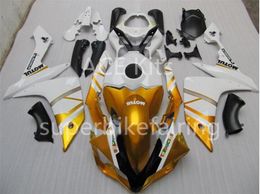 3 free gifts Complete Fairings For Yamaha YZF 1000 YZF R1 2007 2008 Injection Plastic Motorcycle Full Fairing Kit Gold Yellow White A15