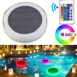 Solar LED RGB Swimming Pool Light Garden Party Bar Decoration 16 Colour Changing IP68 Waterproof Pool Pond Floating lamp