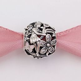 Andy Jewel authentischer 925er-Sterlingsilber-Perlen-Charm mit schillernden Gänseblümchen-Feen, passend für europäische Pandora-Schmuckarmbänder und Halsketten 791841EN68