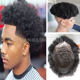 8a Grade 6inch 1b Indian Short Hair Lace Pu Base Afro Toupee For Black Men Free Shipping
