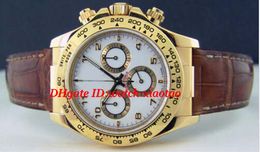 Luxury Leather Bracelet 40mm 18kt Gold White Bold Arabic On The Strap 116518 Automatic Mechanical MAN WATCH Wristwatch Fashion Men's watch