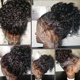 360 Lace Frontal Perücke, vorgezupfter Haaransatz, 130 % Dichte, HD-Echthaar, lockige Perücke für schwarze Frauen, 35,6 cm, diva1