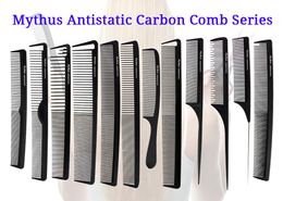 12 Pcs Mythus Series Pro Hair Combs In Different Design Salon Stylist Carbon Fibre Hairdressing Comb Set For Hair Cutting