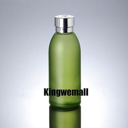 Free Shipping 100pcs/lot 120ml green glass bottle with silver lids bottle , Cosmetic Packaging,glass bottles ENG04