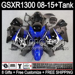 gloss blue 8gifts For SUZUKI Hayabusa GSXR1300 08 15 GSXR-1300 14MY48 GSXR 1300 GSX R1300 08 09 10 11 12 13 14 15 TOP blue black Fairing Kit