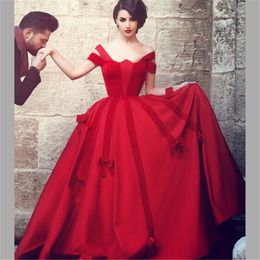 -Sais mhamad rouge robes de bal rouges robe de ballon manches satin de satin velours robe de soirée haute qualité princesse danse usure robes de femme