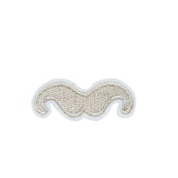 10PCS White Mustache Patches for Clothing Bags Iron on Transfer Applique Patch for Jacket Jeans DIY Sew on Embroidery Badge