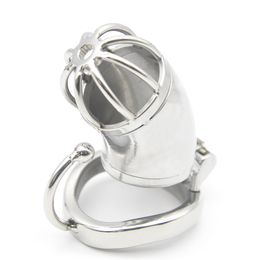 Chastity Devices Stainless Steel Male Chastity Large Cage with Base Arc Ring Device Penis Restraint