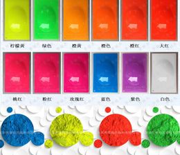 Wholesale-60gram x Mixed 6 NEON Colours Fluorescent Phosphor Pigment Powder for Nail Polish/Printing/Painting/Craft Gifts