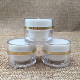 5 Grams High Quality round Shaped Acrylic Jar With Lid, 5g Sample Eye cream Lip Gloss Container fast shipping F20171046