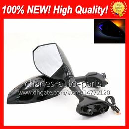 Universal Motorcycle LED Turn Signal Mirrors turn light Mirror Black Carbon LED turnning light For KAWASAKI ZX6R ZX636 ZX7R ZX9R ZX10R EX250