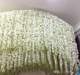 2019 45 '' Idéias de casamento glamourosas Artificial Silk Flower Wisteria Decorações de casamento 3Forks por peça mais Quantidade mais bonita