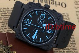 New Mens Automatic Mechanical 6 Hand Stainless Steel Watch watch Bell Aviation luxury Dive Black Rubber Silver Blue Watches designer