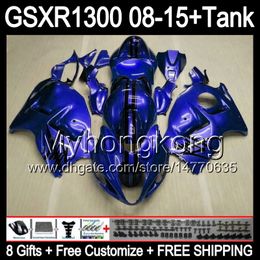 8gifts For gloss blue SUZUKI Hayabusa GSXR1300 2008 2009 2010 2011 14MY213 GSXR-1300 GSX R1300 GSXR 1300 2012 2013 2014 2015 blue Fairing