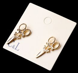 Personality scissors earrings stud Fshears earring clippers fashion Jewelry for Women Wholesale