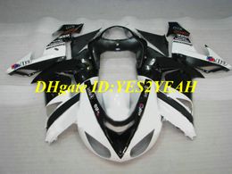 Custom Motorcycle Fairing kit for KAWASAKI Ninja ZX10R 06 07 ZX 10R 2006 2007 ABS White black Fairings set+gifts KX03