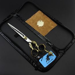 with leather case Freelander 7.0 inch 440C 62HRC TB-72 cutting scissors with The crown of the Pharaoh on scissors handle