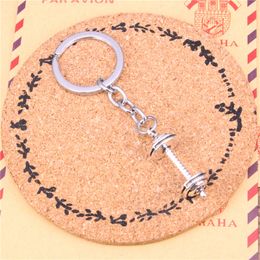 Keychain fitness equipment dumbbell Pendants DIY1 Men Jewellery Car Key Chain Ring Holder Souvenir For Gift