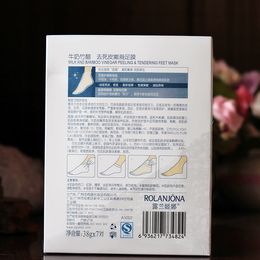 DHL Rolanjona Milk Bamboo Vinegar Feet Mask Peeling Exfoliating Dead Skin Remove Professional Feet sox Mask Foot Care by air11