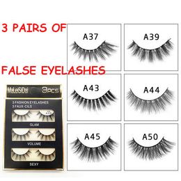 False Eyelashes 3 Pairs Natural False Eyelashes Thick Makeup Real 3D Mink Lashes Soft Eyelash Extension Fake Eye Lashes