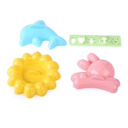 4pcs Cute Sushi Rice Ball Mould Maker Dolphin Sunflower Rabbit DIY Cooking Tool Reusable, durable, practical, fun and easy to use