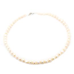 Wholesale fashion natural pearl jewelry freshwater pearl necklace, oblate pearl beaded necklace female charm jewelry