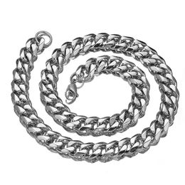 New Arrive Mens Top Quality Silver Stainless Steel Curb Chain Link Necklace or Bracelet 7-40in for Father's Gift