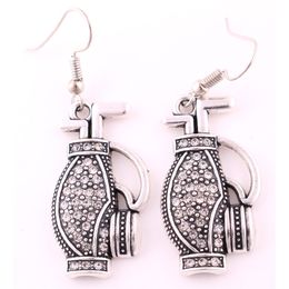 Sporty Style Jewelry Women Earrings Golf Bag Shape Design Attractive With Beautiful Crystals Zinc Alloy Provide Dropshipping