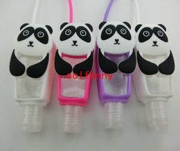 100pcs/lot 30ml Cute Creative Cartoon Animal Bath Body Works Silicone Portable hand soap Hand Sanitizer Holder With Empty Bottle