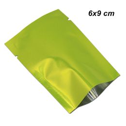 300 Pieces 6x9 cm Green Vacuum Heat Sealable Mylar Food Pouchs Foil Packaging Vacuum Heat Sealer Sample Packets Green Color Foil Flat Wraps